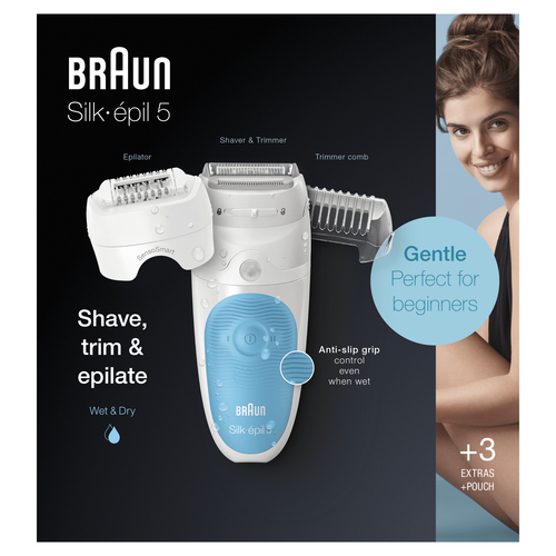 Braun Silk-épil 5 81770429 epilator 28 tweezers Blue, White – image 3