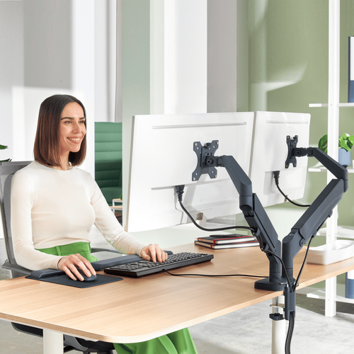 Leitz Ergo Ruimtebesparende Dubbele Monitorarm, afbeelding 2