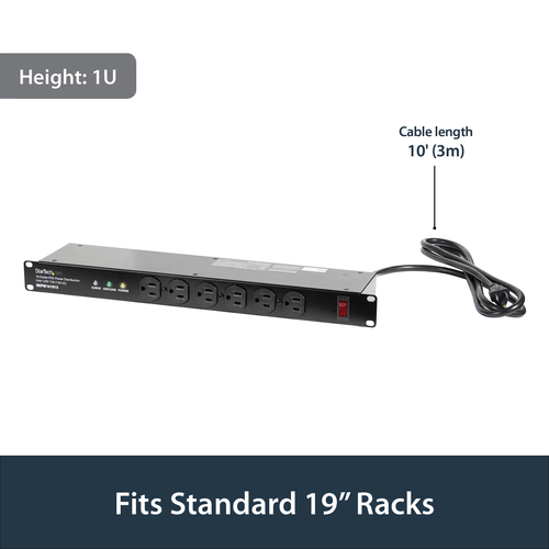 StarTech.com Rackmount PDU with 16 Outlets and Surge Protection - 1U – image 4