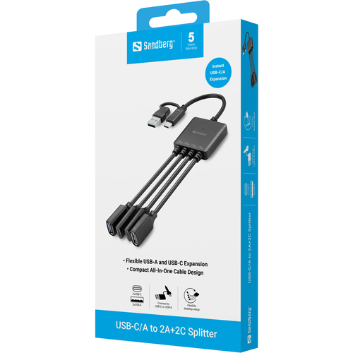 Sandberg USB-C/A to 2A+2C Splitter – image 4