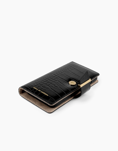 iDeal of Sweden Cora Phone Wallet iPhone 12 PRO MAX Jet Black Croc – image 2
