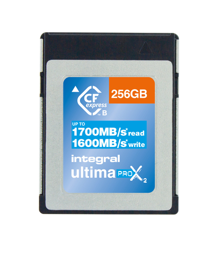 Integral 256GB CFEXPRESS CARD TYPE B 2.0 UP TO R-1700 W-1600 MBS SUSTAINED WRITE - 310MBS PROFFESIONAL GRADE 4K RAW AND 4K60