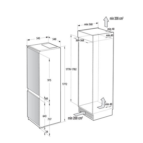 Hisense Fridge/freezer RB3B250NEWE1 BK070