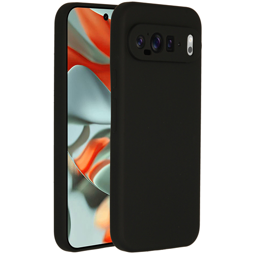 Accezz Liquid Silicone Backcover Google Pixel 9 Pro XL Telefoonhoesje Zwart