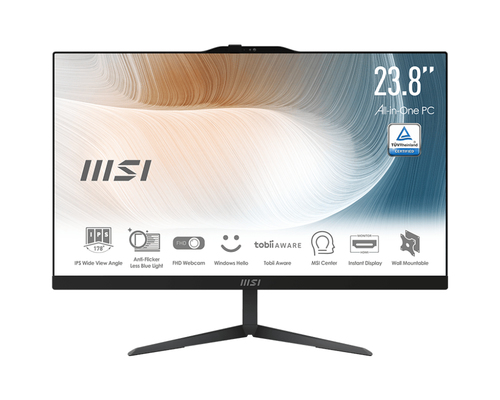 MSI Modern AM242 12M-007EU Intel® Core™ i5 i5-1240P 60,5 cm (23.8") 1920 x 1080 пикселей ПК все в одном 8 GB DDR4-SDRAM 512 GB Твердотельный накопитель (SSD) Windows 11 Home Wi-Fi 6 (802.11ax) Черный