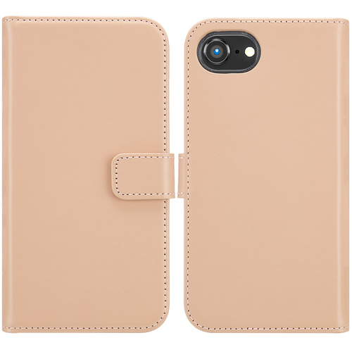 Selencia Echt Lederen Bookcase iPhone SE 4 - Dusty Pink