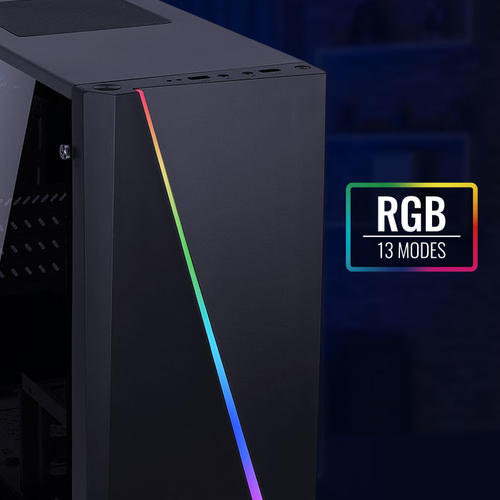 Gabinete Preto Cylon Mini Vidro Temperado