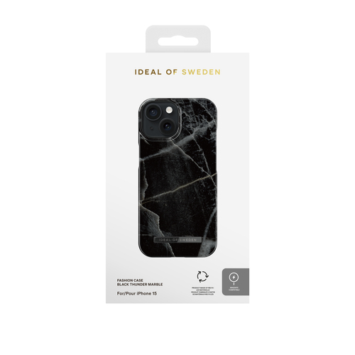 iDeal of Sweden Printed Case MagSafe iPhone 15 Black Thunder Marble – image 3