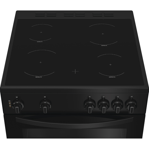 Indesit IDE6VMB 60cm Wide Single Oven Electric Cooker with Ceramic Hob - Black - A Rated, Black - image 6