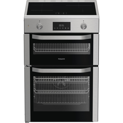 Hotpoint HDE6IDC2X 60cm Double Oven Electric Cooker in Stainless Steel - image 1