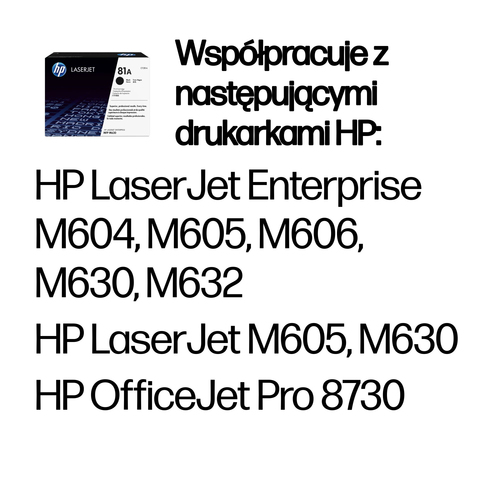 Oryginalny wkład laserowy HP 81A LaserJet, czarny