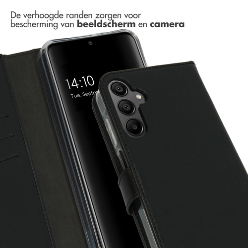 Selencia Echt Lederen Bookcase Samsung Galaxy A15 (5G/4G) - Zwart, afbeelding 4