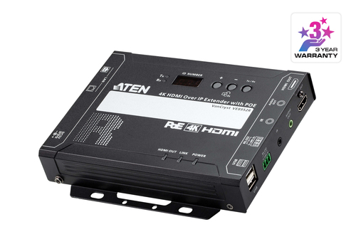 ATEN VE8952R AV extender AV receiver Black