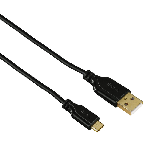 Hama 0.75m, USB2.0-A/USB2.0 Micro-B USB cable USB A Micro-USB B 0.48 Gbit/s Black