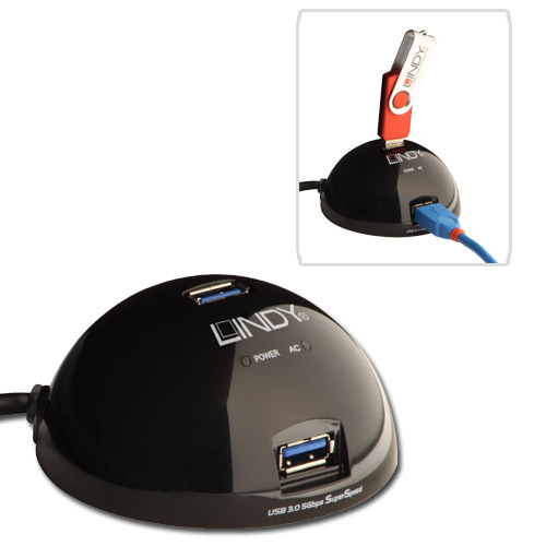 Lindy 43131 interface hub 5000 Mbit/s Black
