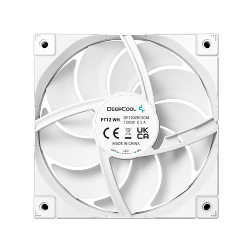 DeepCool FT12 WH Computer behuizing Ventilator 12 cm Wit 1 stuk(s), afbeelding 3