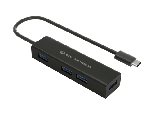 Conceptronic HUBBIES07B хаб-разветвитель USB 3.2 Gen 1 (3.1 Gen 1) Type-C 5000 Мбит/с Черный