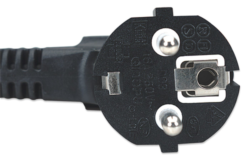 Manhattan Power CordCable, Euro 2-pin plug (CEE 74) to C13 Female (kettle lead), 1.8m, 16A, Black, Lifetime Warranty, Polybag - Voedingskabel, afbeelding 4