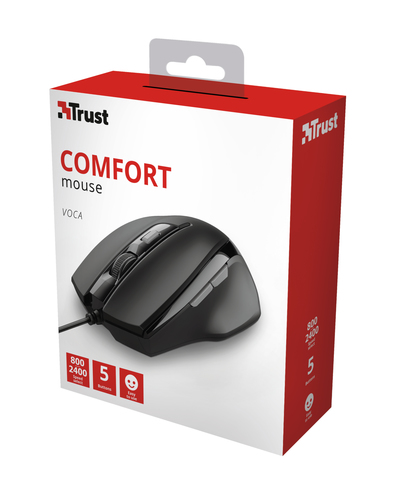Trust Voca Comfortabele muis Muis Zwart, afbeelding 5