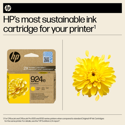 HP 924E EvoMore Original Ink Cartridge High Yield Yellow 4K0U9NE - image 1