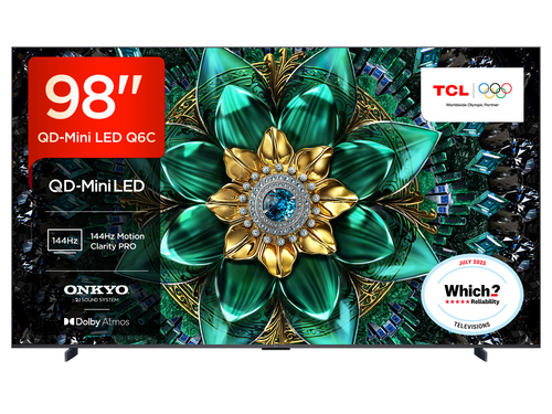 Tcl 98Q6C-UK 2025 98" 4K QD-Mini LED Uhd Smart TV - Black - image 1