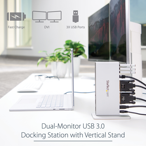 StarTech.com Dual-Monitor USB 3.0 Docking Station with DVI and Vertical Stand – image 8