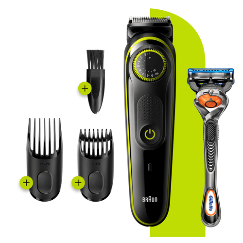 Braun Beard Trimmer BT3241 Men Trimmer & Hair Clipper, 39 Length Settings, Black/VoltGreen – image 3