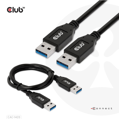 CLUB3D USB Type-A Gen2(10G) cable, 3A M/M 0.5m / 1.64 ft, afbeelding 3