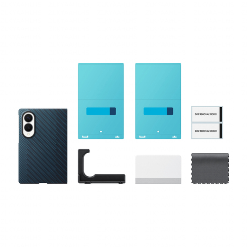 Samsung Galaxy Z Fold 8 Carbon Back Cover met Magneet Blauw, afbeelding 4