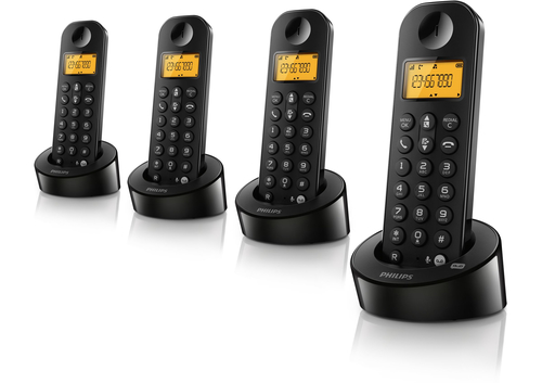 Philips D1254B/38 telephone DECT telephone Caller ID Black