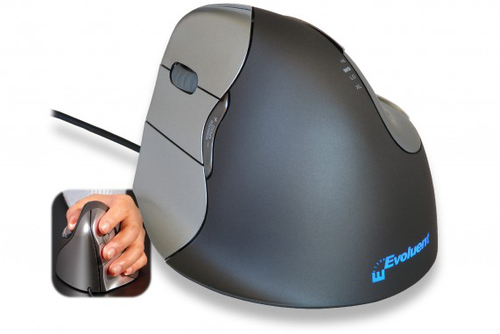 Bakker Elkhuizen BakkerElkhuizen Evoluent4 Wired Left Handed Vertical Mouse Black/Grey - image 1