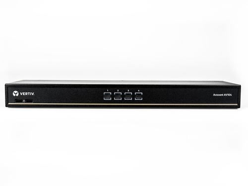Vertiv Avocent 1x4 KVM switch with USB, push (touch) button switching, keystroke switching, cascade support, internal power supply, includes 4 CBL0170 cables – image 2