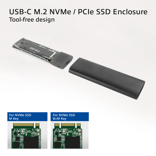 ACT Connectivity USB-C M.2 NVMe / PCIe SSD Behuizing, tool-free externe behuizing, afbeelding 5