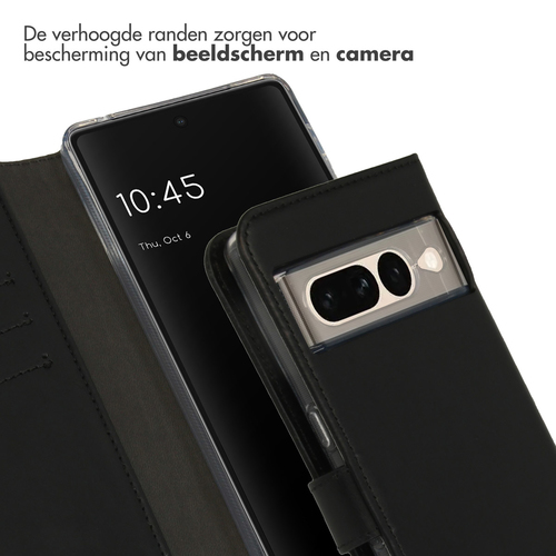 Selencia Echt Lederen Bookcase Google Pixel 7 Pro - Zwart, afbeelding 4