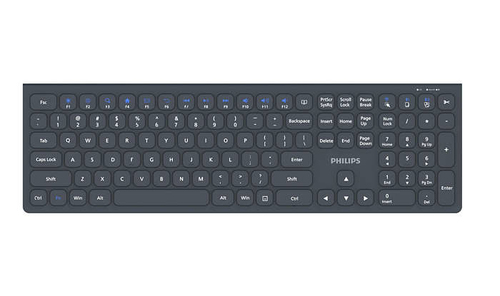 Philips 6000 series SPK6627K/93 keyboard Universal RF Wireless + Bluetooth QWERTY English Blue, Grey