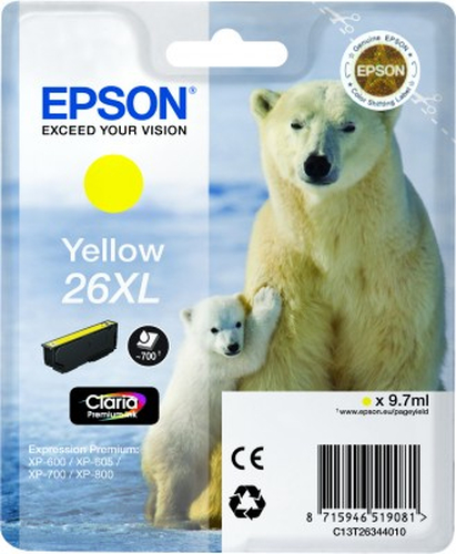 Epson 26XL – Cartuccia giallo originale (Orso polare)