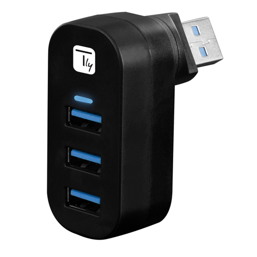 Techly IUSB3-HUB3-ROTB хаб-разветвитель USB 3.2 Gen 1 (3.1 Gen 1) Type-A 5000 Мбит/с Черный