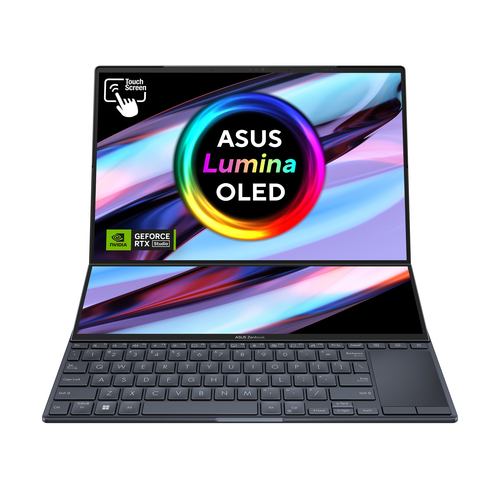 ASUS Zenbook Pro 14 Duo OLED UX8402VU-P1026W Intel® Core™ i7 i7-13700H Ноутбук 36,8 cm (14.5") Сенсорный экран 2.8K 16 GB LPDDR5-SDRAM 1 TB Твердотельный накопитель (SSD) NVIDIA GeForce RTX 4050 Wi-Fi 6E (802.11ax) Windows 11 Home Черный