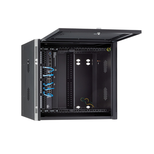 StarTech.com 12U 19 Wall Mount Network Cabinet - 20 Deep Hinged Locking IT Data Enclosure - Flexible Vented Rack w/Shelf - Depth Stativindelukkekabinet Sort – billede 6