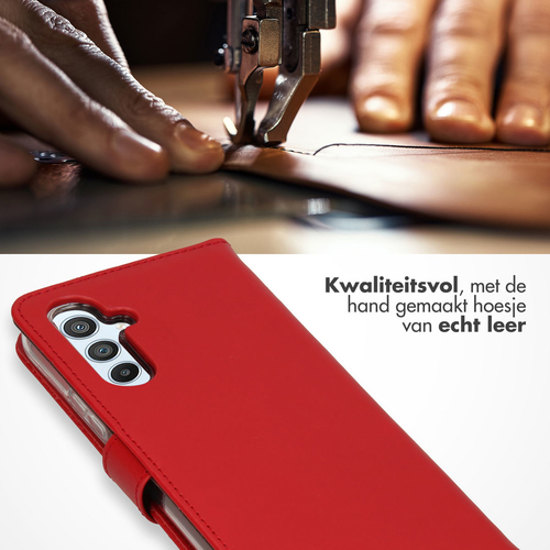 Selencia Echt Lederen Bookcase Samsung Galaxy A54 (5G) - Rood, afbeelding 2