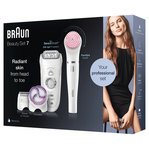 Braun Silk-épil 7 Silk-épil Beauty Set 7 7-885 Professional 5-in-1 Cordless Wet & Dry Hair Removal - Epilator, Shaver, Exfoliator, Face Cleanser – image 5