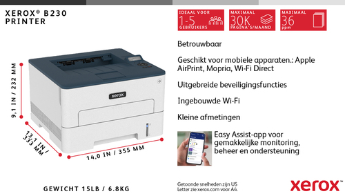 Xerox B230 Mono Laser printer B230VDNI - Einfarbig - Laser – Foto 8 von 11