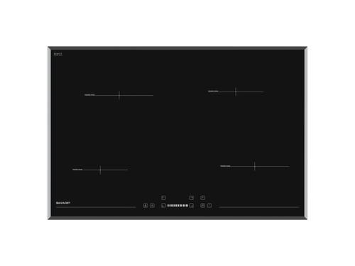 Sharp KH-7I19CS00-EU варочная поверхность Черный Встроенный 77 cm Плита с зонами индукции 4 зона(ы)