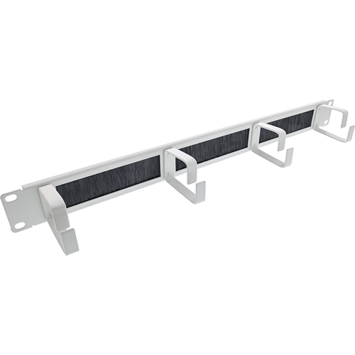 Product image: InLine 19" cable entry plates with brush insert and 4 brackets, 1U, RAL 7035