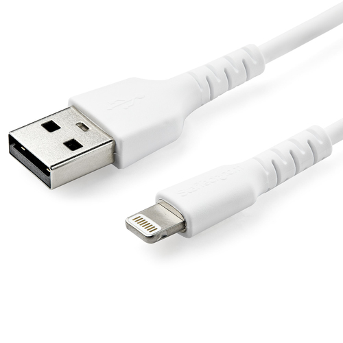 CABLE DE 2M USB A LIGHTNING  CERTIFICADO MFI APPLE BLANCO - RUSBLTMM2M