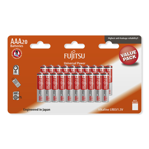 Fujitsu LR03(20B)FU Vienreizējas lietošanas baterija AAA Sārmaina akumulatoru baterija