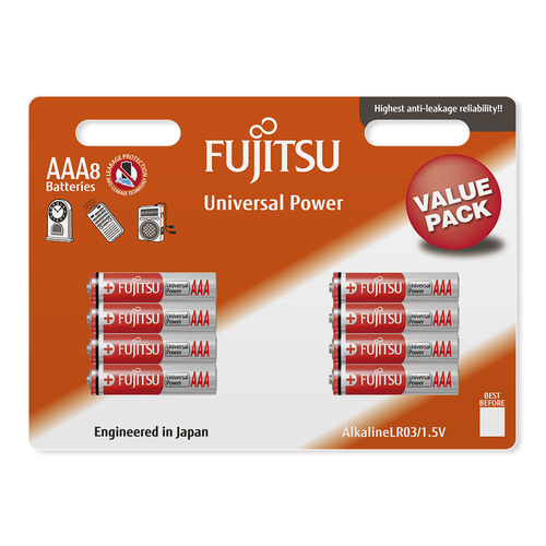 Fujitsu LR03(8B)FU Vienreizējas lietošanas baterija AAA Sārmaina akumulatoru baterija