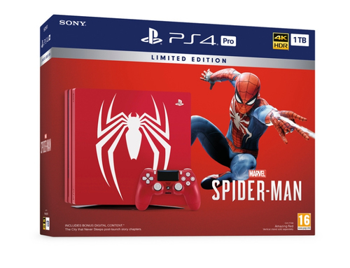 Sony Marvel’s Spider-Man - Limited Edition PS4 Pro 1TB Bundle Wi-Fi Sarkans