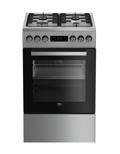 Beko FSET52324DXDS cooker Freestanding cooker Electric/Gas Gas Black, Stainless steel