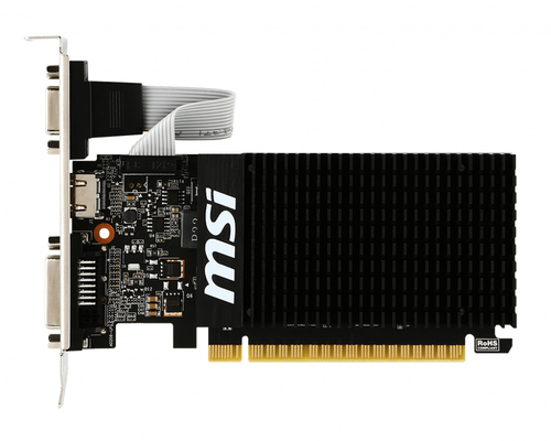 TARJETA DE VIDEO MSI NVIDIA GT710/PCIE X8 2.0/1GB DDR3/HDMI/VGA/DVI/BAJO PERFIL/GAMA BASICA - GT 710 1GD3H LP